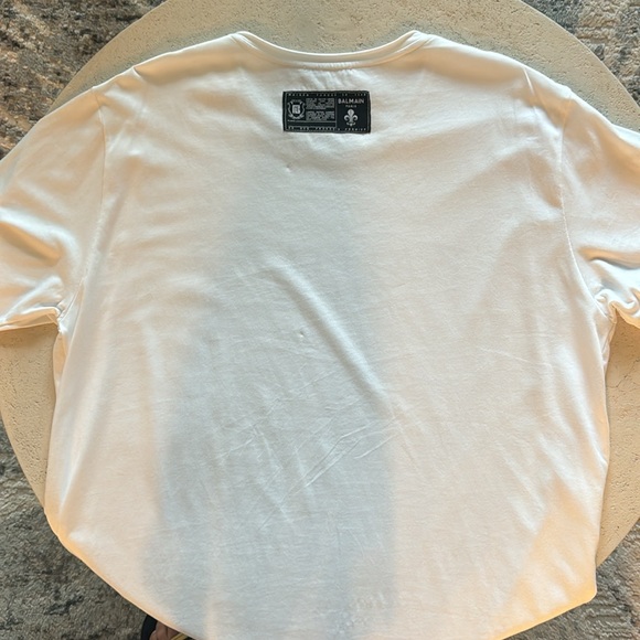 Balmain White Graffiti T-Shirt - Picture 3 of 5